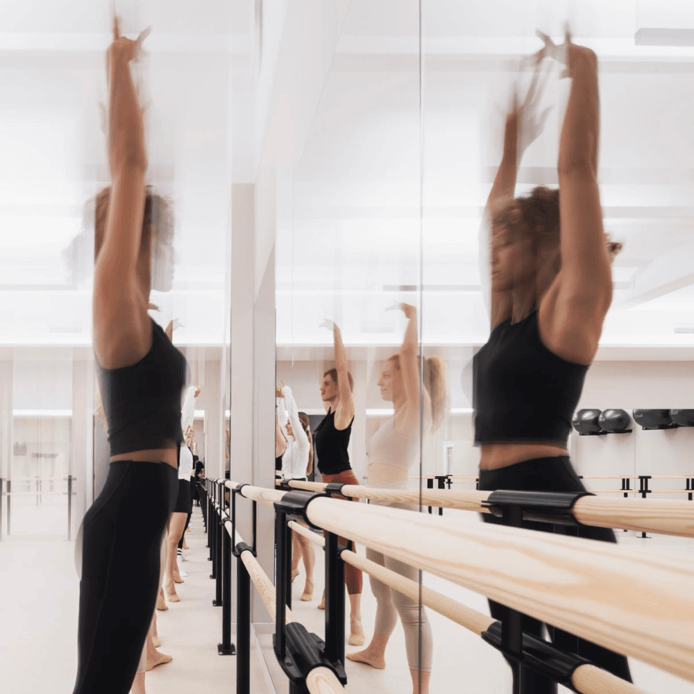 Pina-Fix floor-mounted double ballet barres at Club Barre